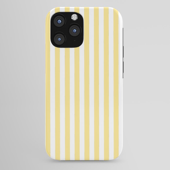 Modern geometrical baby yellow white stripes pattern iPhone Case Gallery Image 44