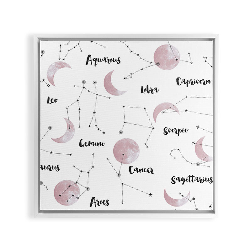 Pink Moon and Constellations Framed Canvas Print Gallery Image 12