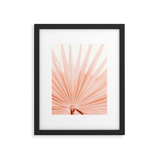 Blush Pink Fan Palm Framed Art Print Gallery Image 2
