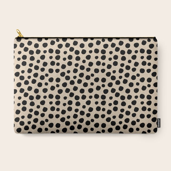 Irregular Small Polka Dots black Carry All Pouch Gallery Image 3