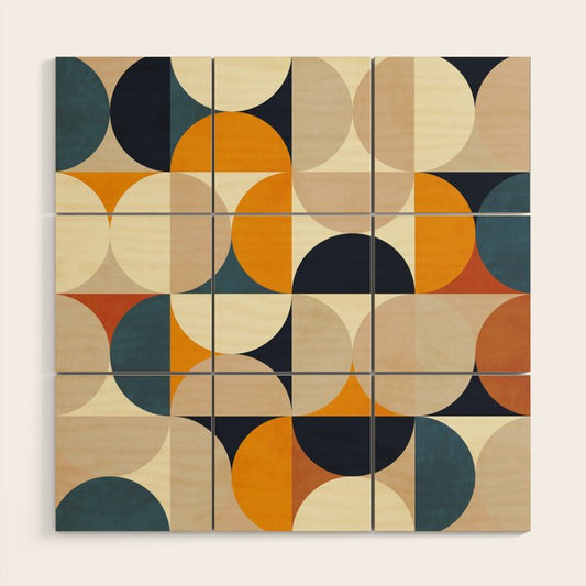 mid century abstract shapes fall winter 1 Wood Wall Art Gallery Image 2