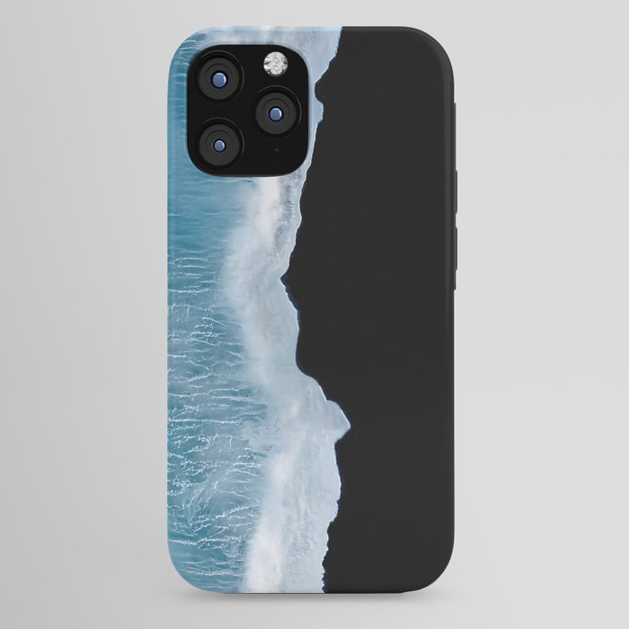 Minimalist wave crashing on a black sand beach in Iceland â Ocean Landscape Photography iPhone Case Gallery Image 44
