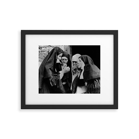 Smoking Nuns Vintage Photo -Smoking Nuns Framed Art Print Gallery Image 2