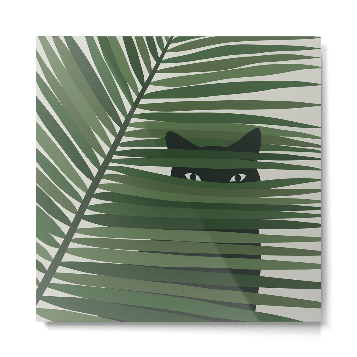 Cat and Plant 53 Metal Print Gallery Image 5