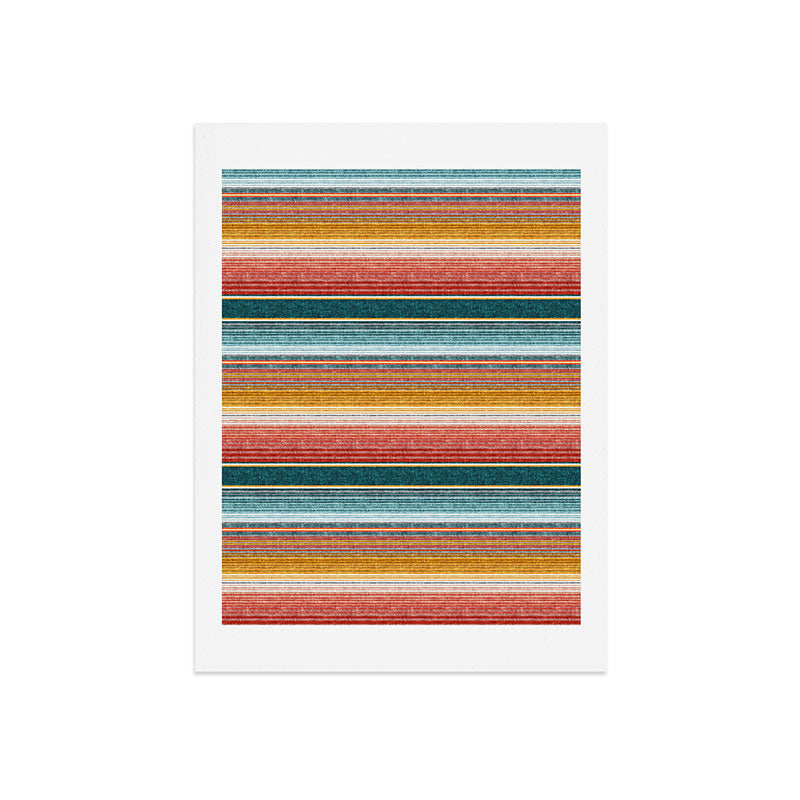 serape southwest stripe - orange & teal Art Print Gallery Image 5
