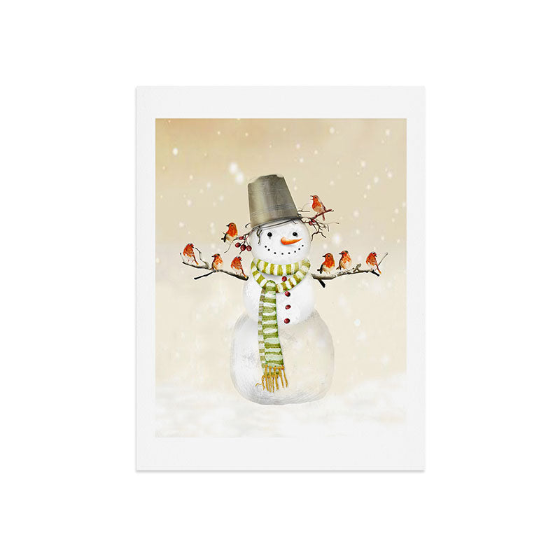 Snowman and Birds Art Print Gallery Image 9