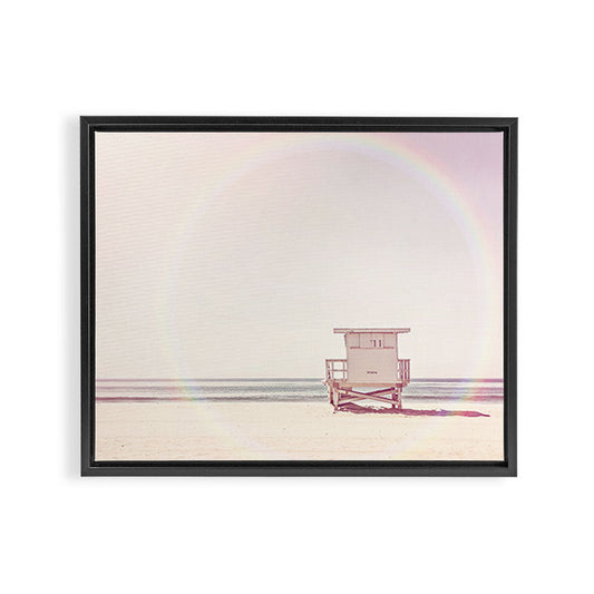 Beach hut Framed Canvas Print Gallery Image 2