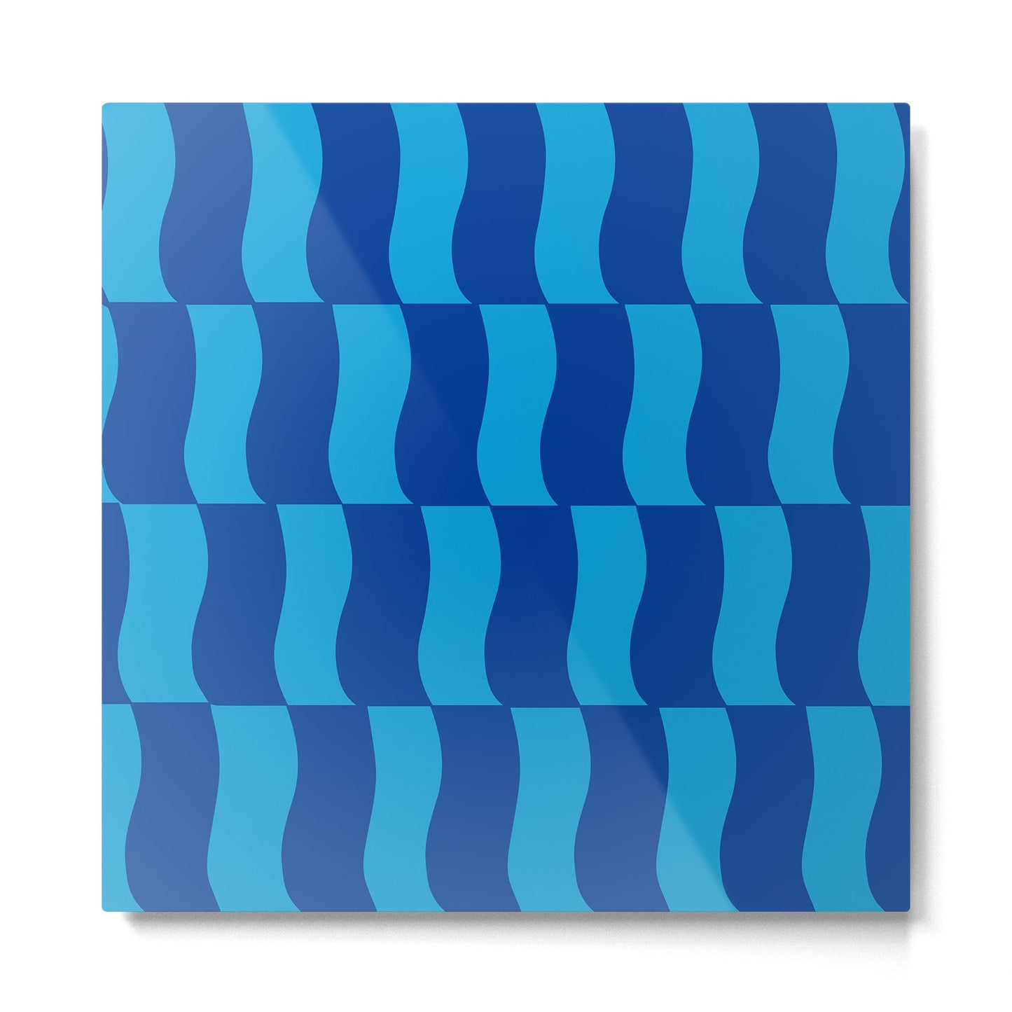 Cobalt Sky Wavy Blocks Metal Print Gallery Image 5