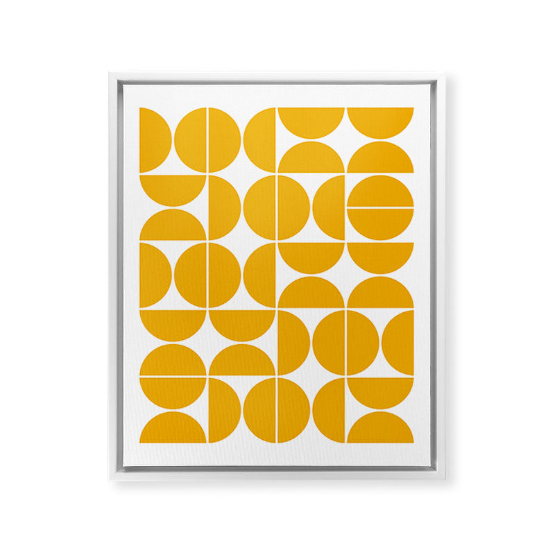 Mid Century Modern Geometric 04 Yellow Framed Canvas Print Gallery Image 24