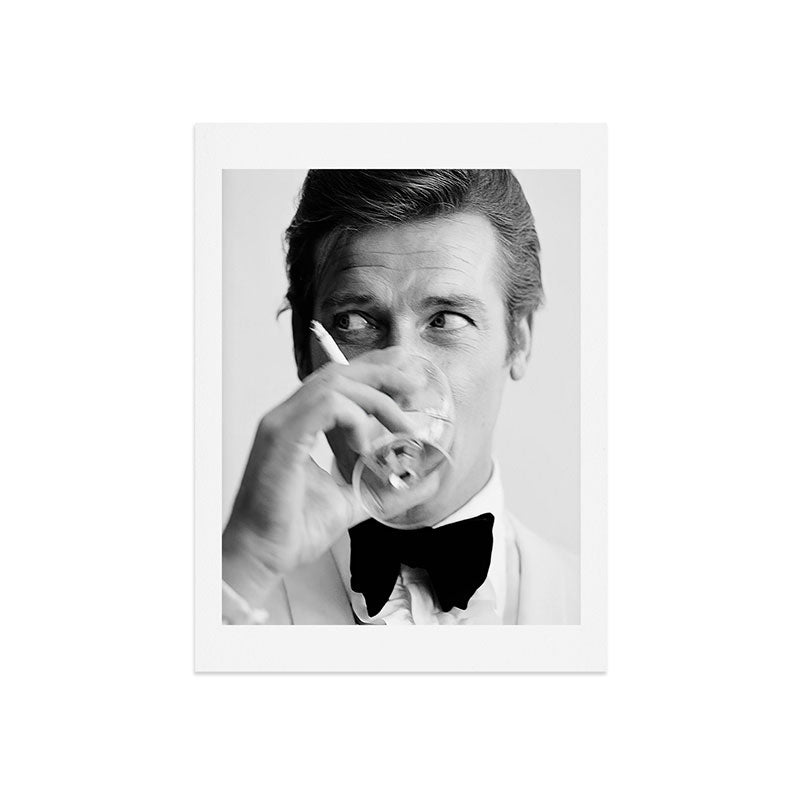 Roger Moore with Martini Retro Vintage Art Art Print Gallery Image 7