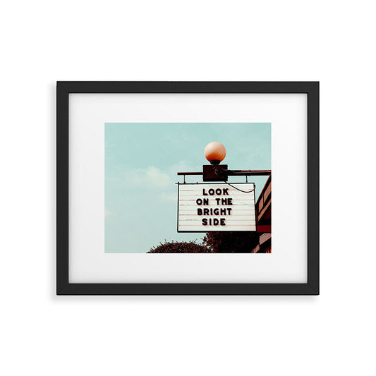 Look on The Bright Side Marquee Sign, Austin Motel, Austin, Texas Framed Art Print Gallery Image 2