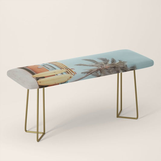 Surf Van II - Vintage Coastal Adventure Print Bench Gallery Image 2