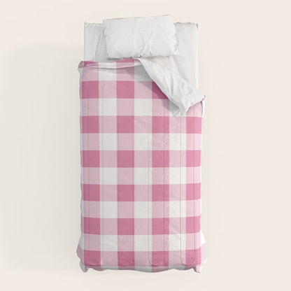 Gingham Large Pink White Comforter Gallery Image 5