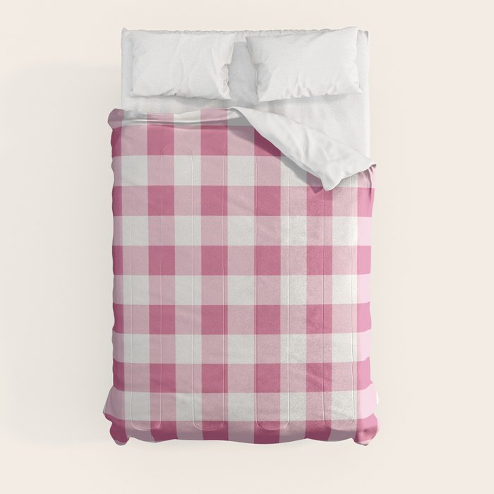 Gingham Large Pink White Comforter Gallery Image 8