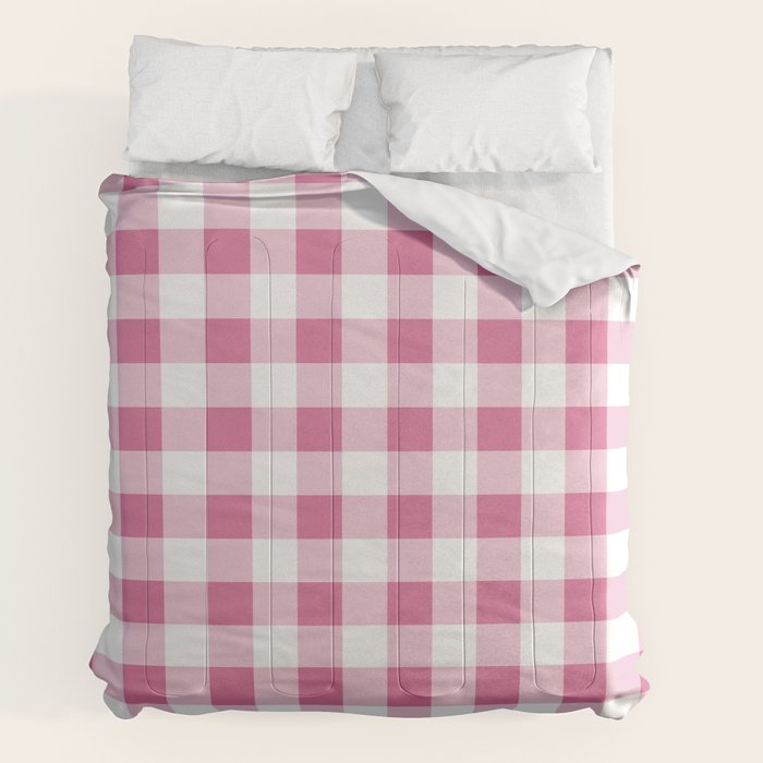 Gingham Large Pink White Comforter Gallery Image 7