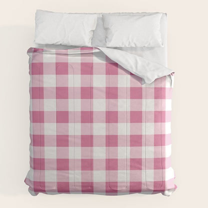 Gingham Large Pink White Comforter Gallery Image 7