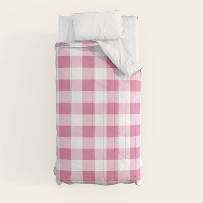 Gingham Large Pink White Comforter Gallery Image 4