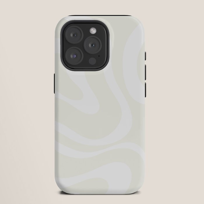 Modern Liquid Swirl Abstract Pattern in Barely There Eggshell on White iPhone Case Gallery Image 11