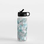 Mermaid Aqua and Grey Water Bottle Gallery Image 1