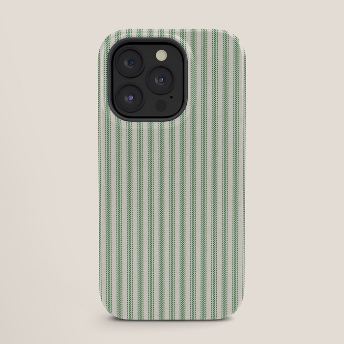 French Green Ticker Stripe iPhone Case Gallery Image 27