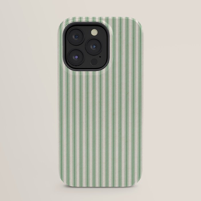 French Green Ticker Stripe iPhone Case Gallery Image 31