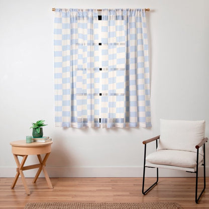 Check - Baby Blue Twist â Checkerboard Print Window Curtain Gallery Image 23