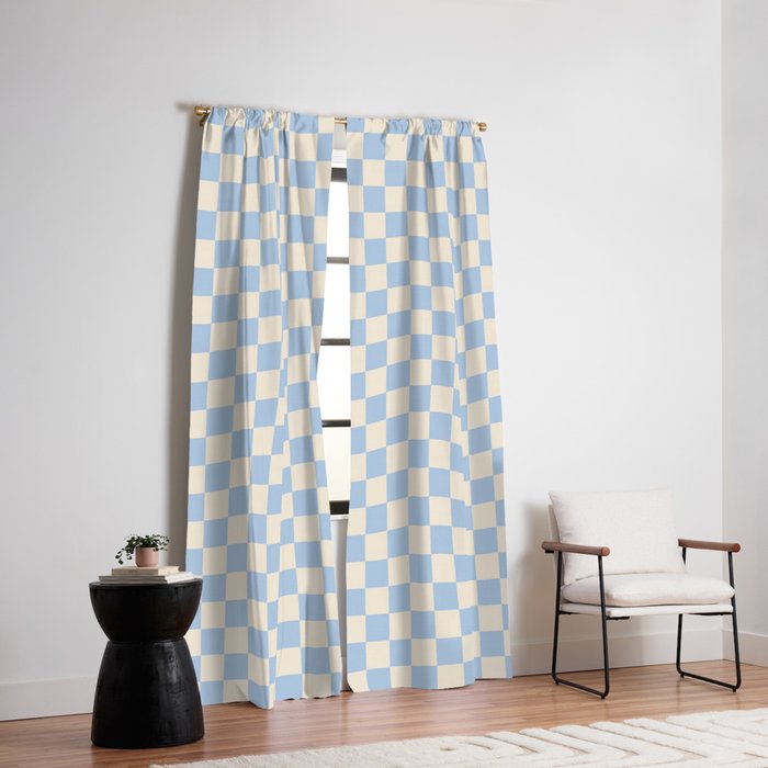 Check - Baby Blue Twist â Checkerboard Print Window Curtain Gallery Image 6