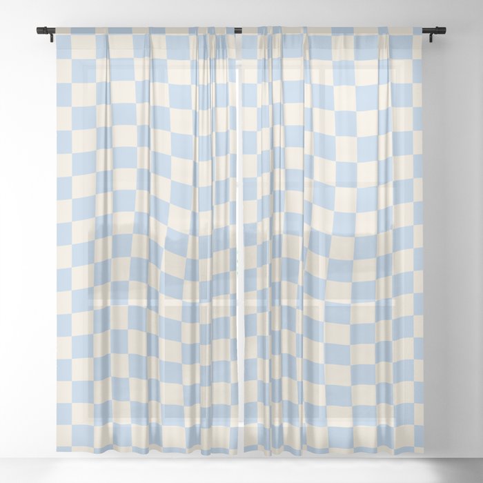 Check - Baby Blue Twist â Checkerboard Print Window Curtain Gallery Image 17