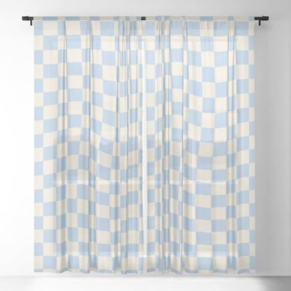 Check - Baby Blue Twist â Checkerboard Print Window Curtain Gallery Image 17