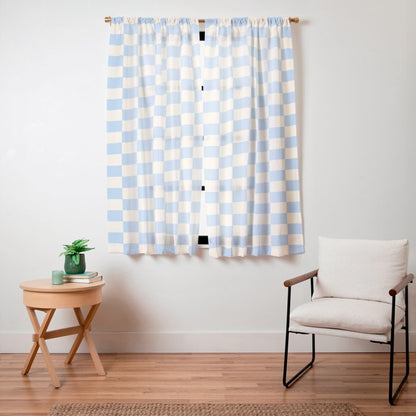 Check - Baby Blue Twist â Checkerboard Print Window Curtain Gallery Image 11