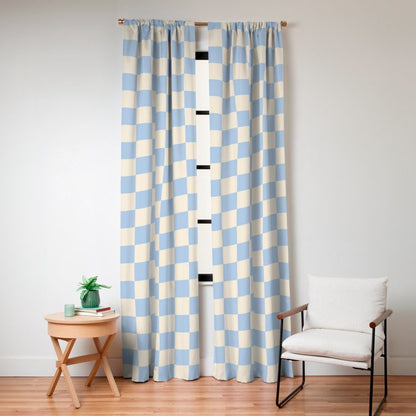 Check - Baby Blue Twist â Checkerboard Print Window Curtain Gallery Image 4