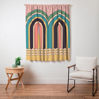 Geometric Abstraction Rainbow Window Curtain Gallery Image 3