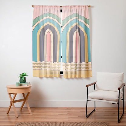 Geometric Abstraction Rainbow Window Curtain Gallery Image 11