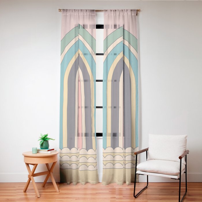 Geometric Abstraction Rainbow Window Curtain Gallery Image 20