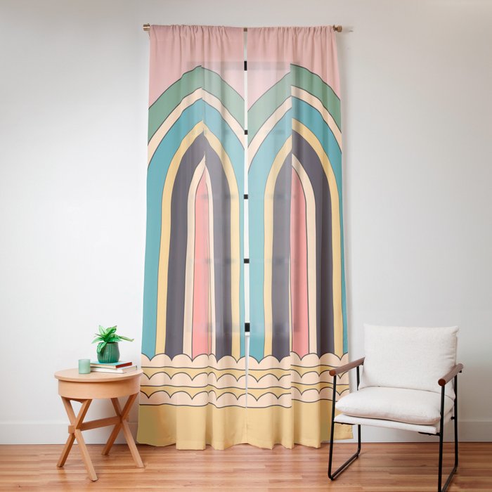 Geometric Abstraction Rainbow Window Curtain Gallery Image 16