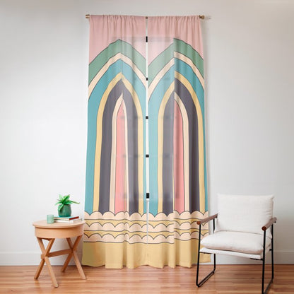 Geometric Abstraction Rainbow Window Curtain Gallery Image 16