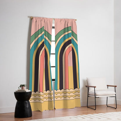 Geometric Abstraction Rainbow Window Curtain Gallery Image 6