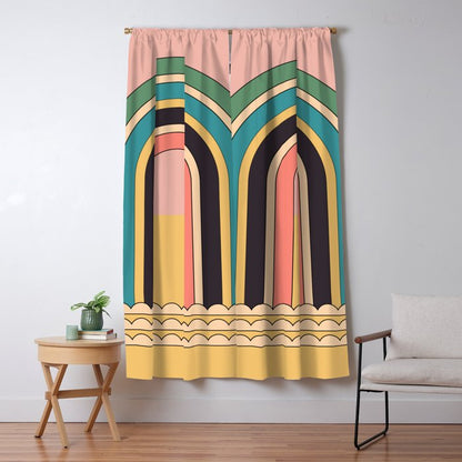 Geometric Abstraction Rainbow Window Curtain Gallery Image 1
