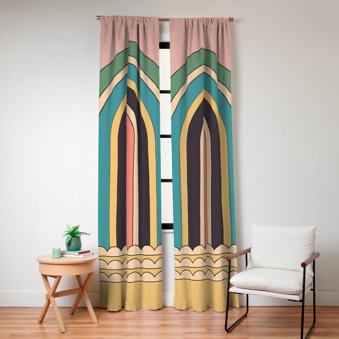 Geometric Abstraction Rainbow Window Curtain Gallery Image 4