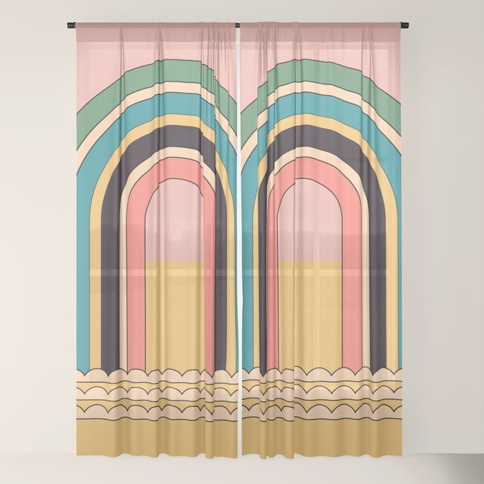 Geometric Abstraction Rainbow Window Curtain Gallery Image 18