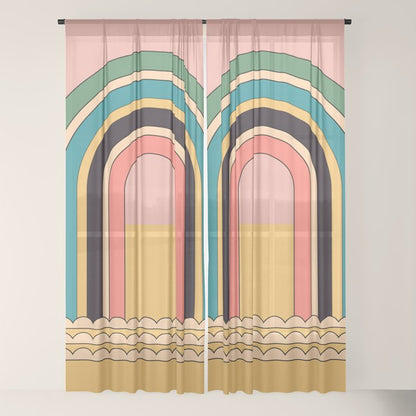 Geometric Abstraction Rainbow Window Curtain Gallery Image 18