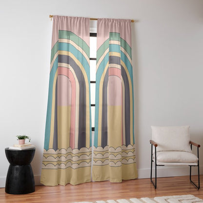 Geometric Abstraction Rainbow Window Curtain Gallery Image 10