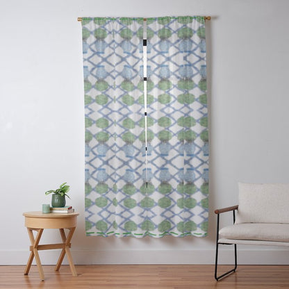 Hand Painted Ginger Jar Chinoiserie Pattern Window Curtain Gallery Image 9