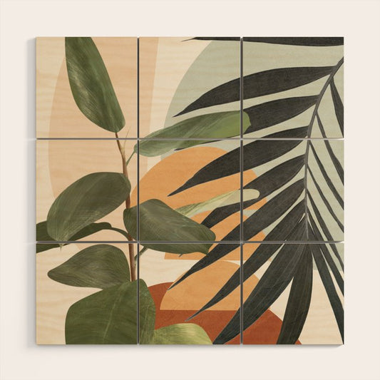Sunset Flora 03 Wood Wall Art Gallery Image 1
