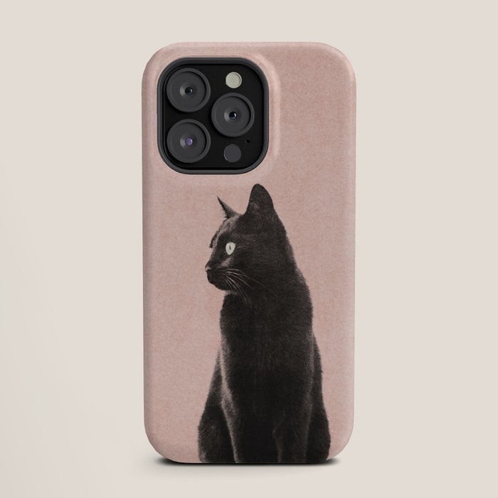 MINIMAL ANIMAL / Black Cat - peach iPhone Case Gallery Image 19