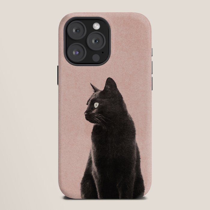 MINIMAL ANIMAL / Black Cat - peach iPhone Case Gallery Image 12