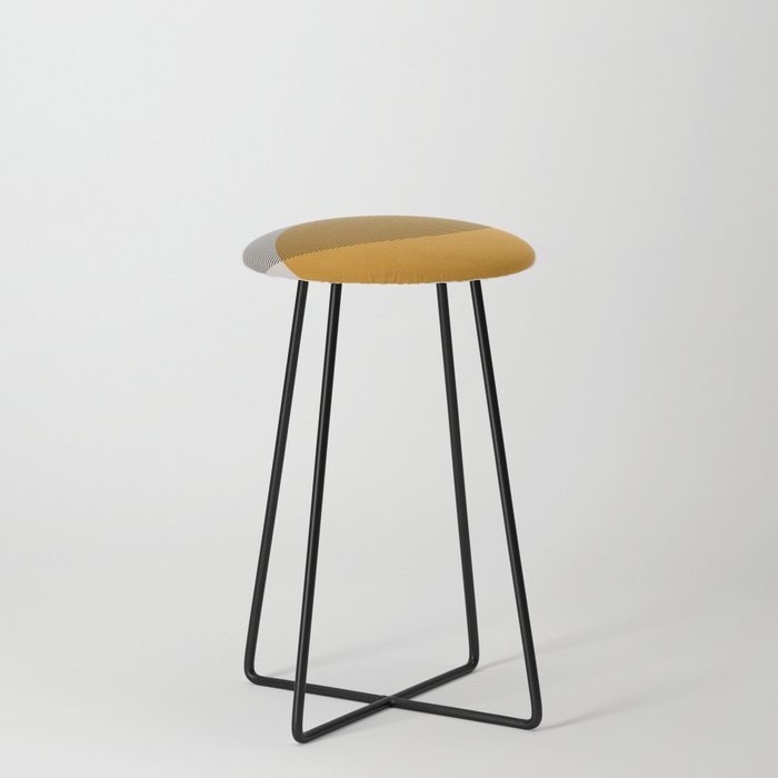 Mid Century Modern Shapes and Lines in Yellow Stool Gallery Image 3
