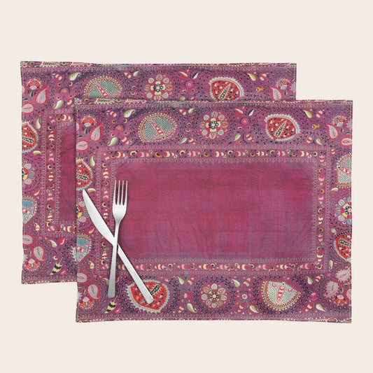 Shakhrisyabz Southwest Uzbekistan Suzani Embroidery Print Placemat Gallery Image 1