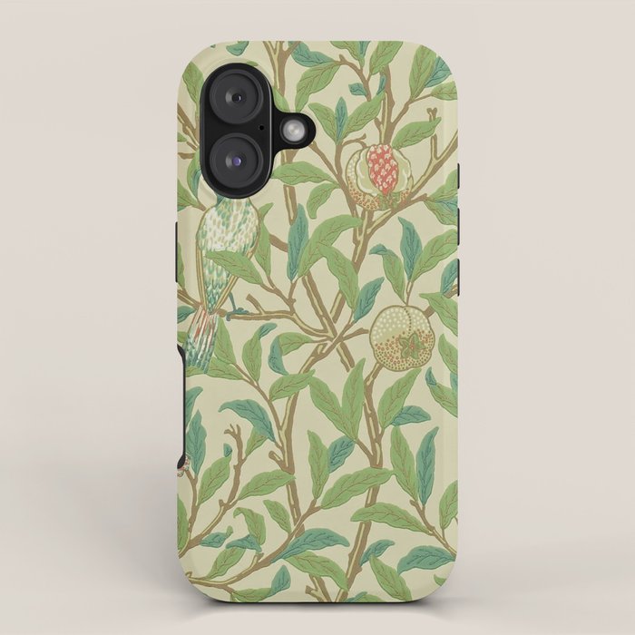 William Morris Bird & Pomegranate Bayleaf and Cream iPhone Case Gallery Image 1