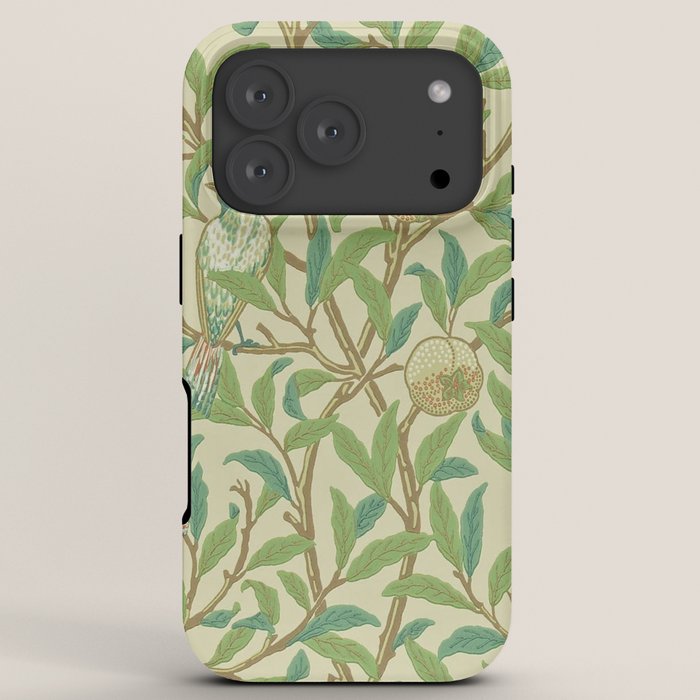 William Morris Bird & Pomegranate Bayleaf and Cream iPhone Case Gallery Image 7